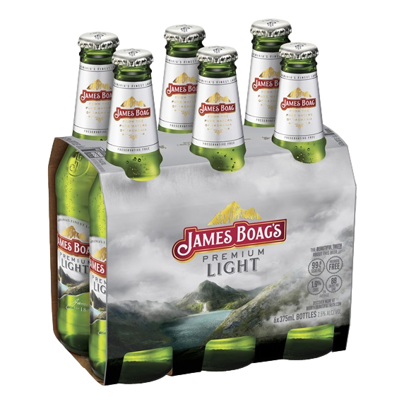 James Boag's Premium Light 375ml Bottle 6 Pack