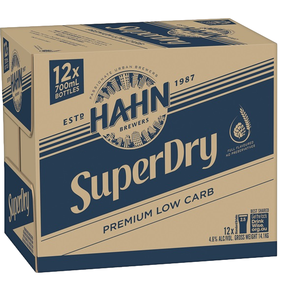 Hahn Super Dry 700ml Bottle Case of 12