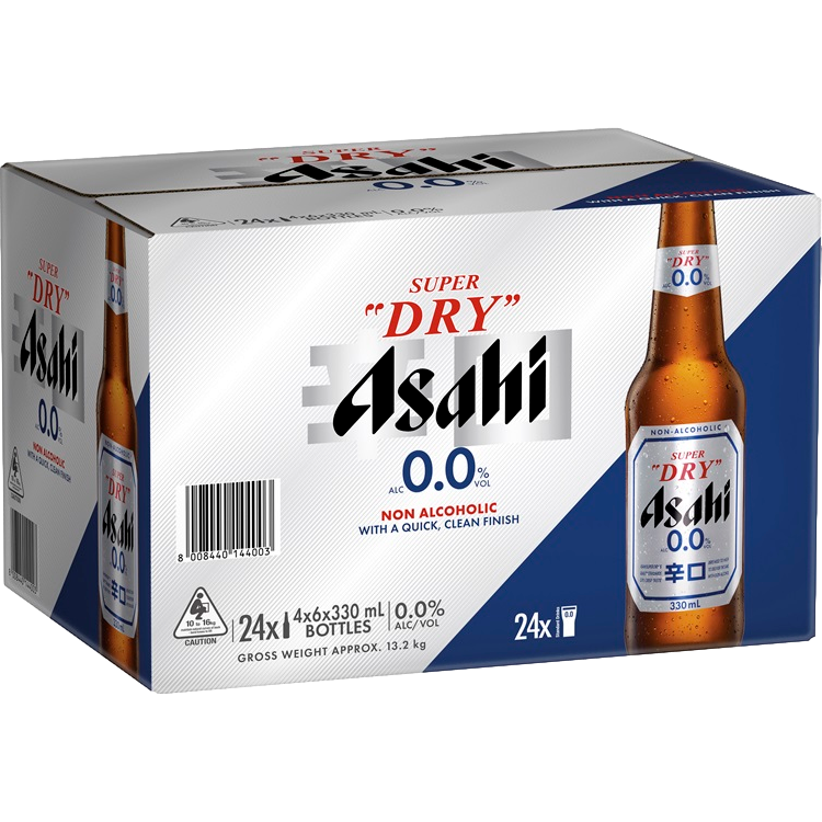 Asahi Super Dry Non-Alcoholic Lager 0.0% 330ml Case of 24