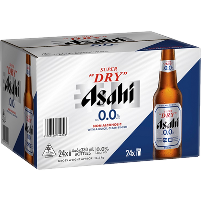 Asahi Super Dry Non-Alcoholic Lager 0.0% 330ml Case of 24