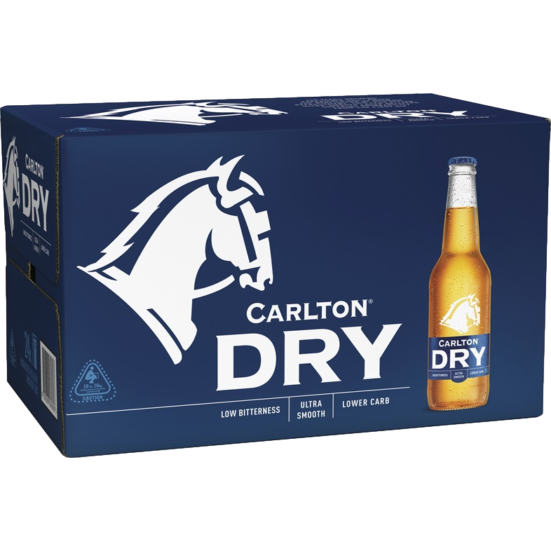 Carlton Dry Lower Carb Lager 330ml Bottle Case of 24