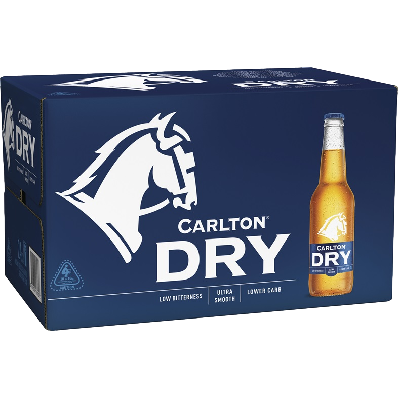 Carlton Dry Low Carb Lager 330ml Bottle Case of 24