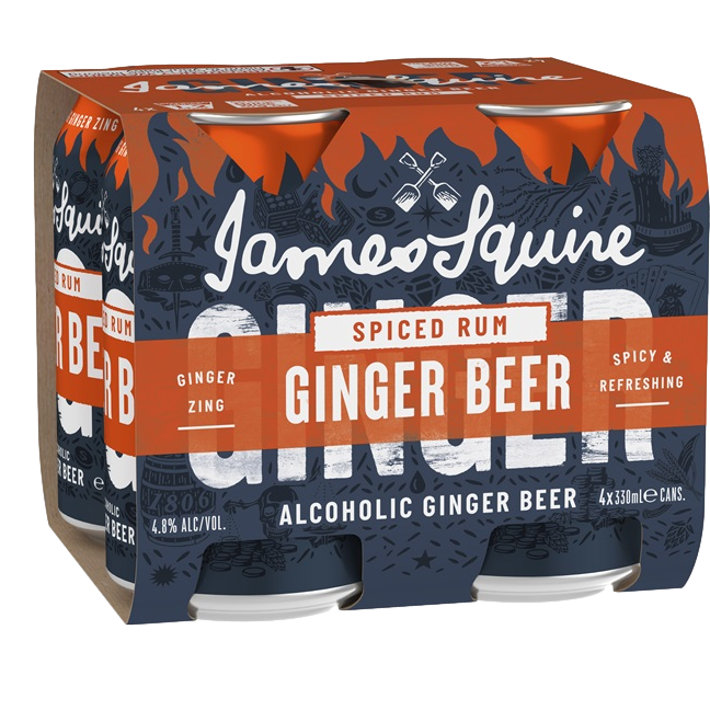 James Squire Spiced Rum Ginger Beer 330ml Can 4 Pack