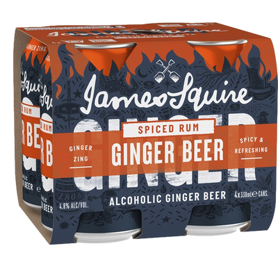 James Squire Spiced Rum Ginger Beer 330ml Can 4 Pack