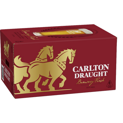 Carlton Draught Lager 375ml Bottle Case of 24