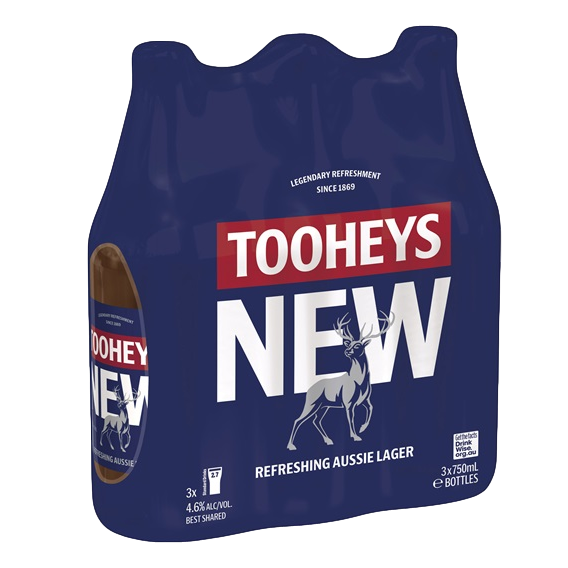 Tooheys New Lager 750ml Bottle 3 Pack