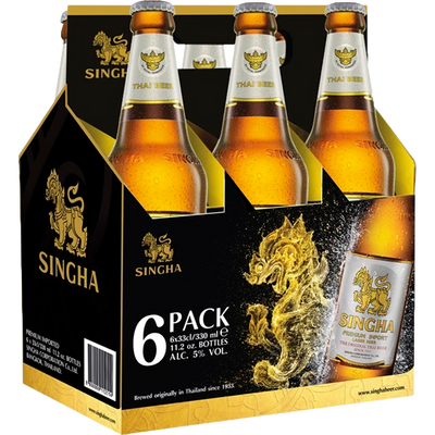 Singha Premium Lager 330ml Bottle 6 Pack