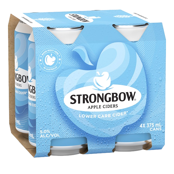 Strongbow Low Carb Apple Cider 375ml Can 4 Pack