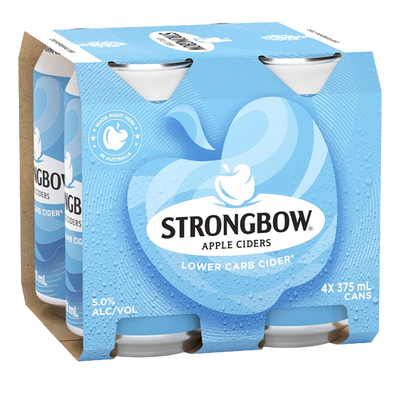 Strongbow Low Carb Apple Cider 375ml Can 4 Pack