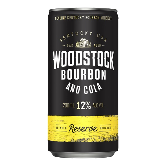 Woodstock Bourbon & Cola 12% 200ml Can 4 Pack