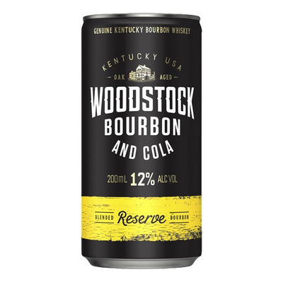 Woodstock Bourbon & Cola 12% 200ml Can 4 Pack