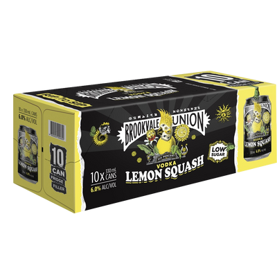 Brookvale Union Vodka Lemon Squash 6% 330ml Can 10 Pack