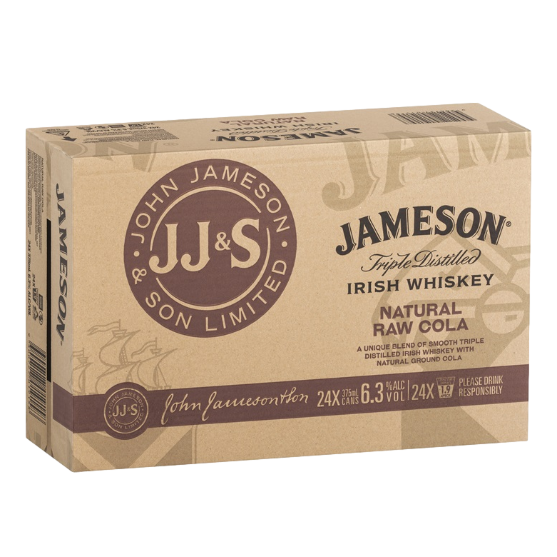 Jameson Irish Whiskey & Raw Cola 6.3% 375ml Can Case of 24