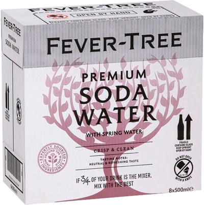 Fever Tree Premium Soda Water 500ml Bottle Case of 8