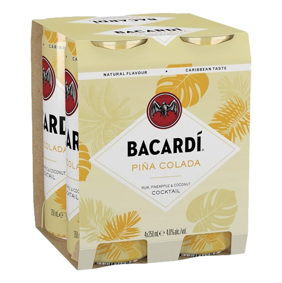 Bacardi Pina Colada 250ml Can 4 Pack