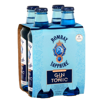 Bombay Sapphire Gin & Tonic 5.4% 275ml Bottle 4 Pack
