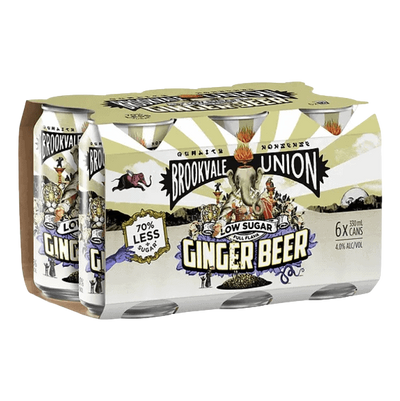 Brookvale Union Low Sugar Alcoholic Ginger Beer 330ml Can 6 Pack