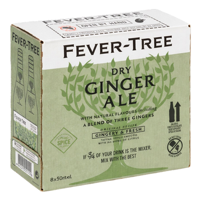 Fever Tree Premium Dry Ginger Ale 500ml Bottle Case of 8