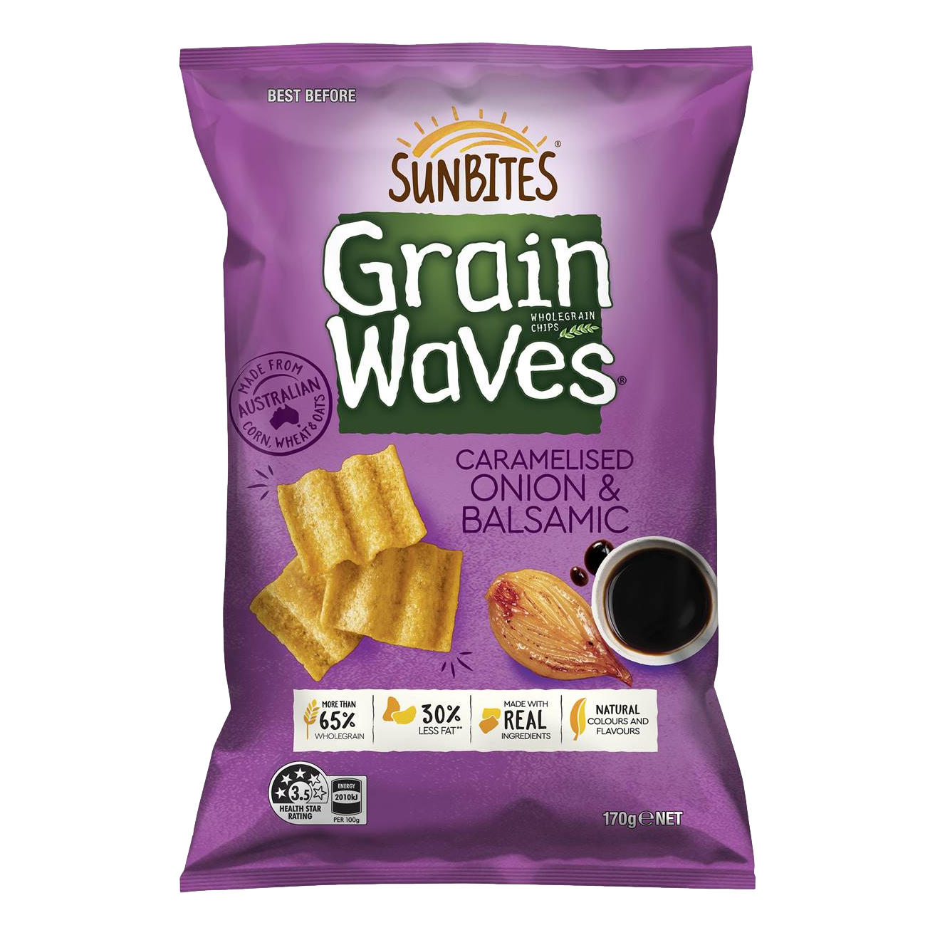 Grain Waves Caramelised Onion Snacks 170g