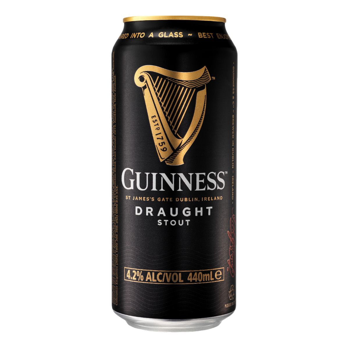 Guinness Draught Stout 440ml Can 6 Pack