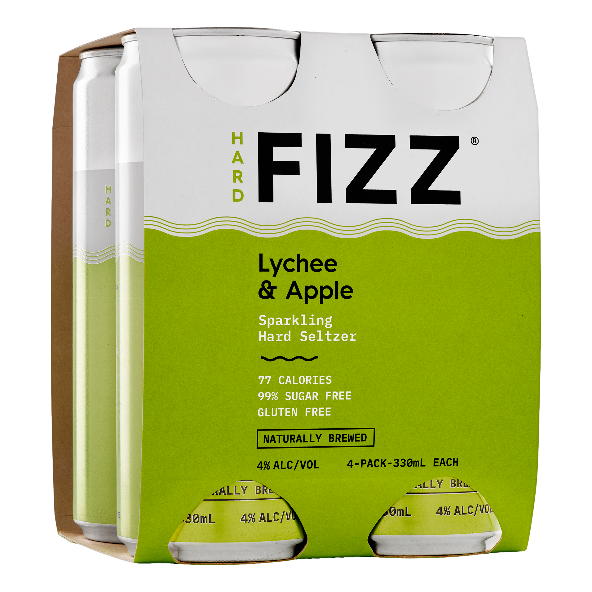 Hard Fizz Lychee & Apple Seltzer 330ml Can 4 Pack