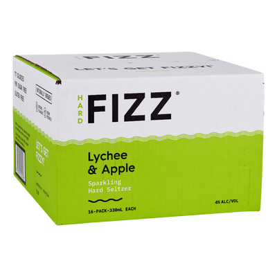 Hard Fizz Lychee & Apple Seltzer 330ml Can Case of 16