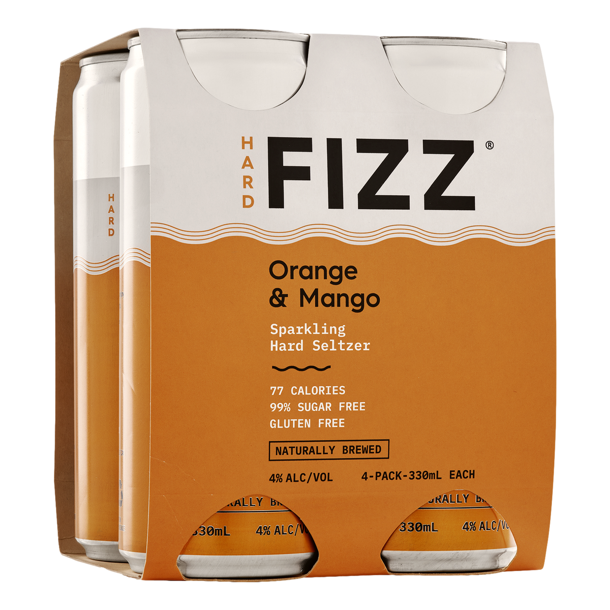 Hard Fizz Orange & Mango Seltzer 330ml Can 4 Pack