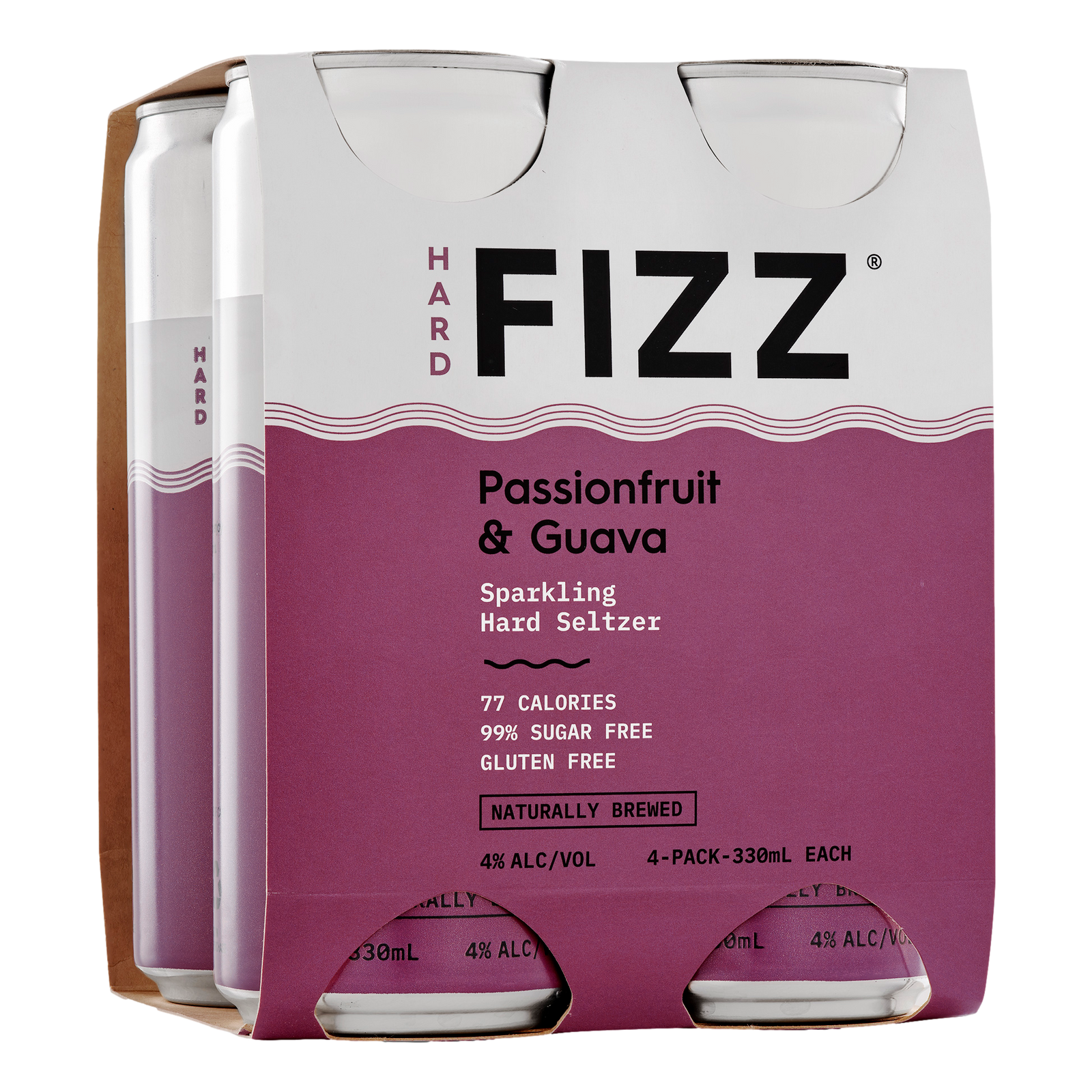 Hard Fizz Passionfruit & Guava Seltzer 330ml Can 4 Pack