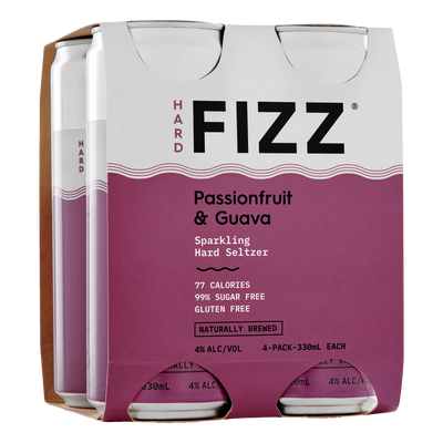 Hard Fizz Passionfruit & Guava Seltzer 330ml Can 4 Pack