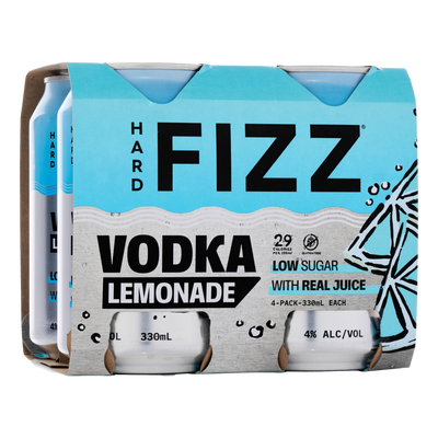Hard Fizz Vodka Lemonade 4% 330ml Can 4 Pack