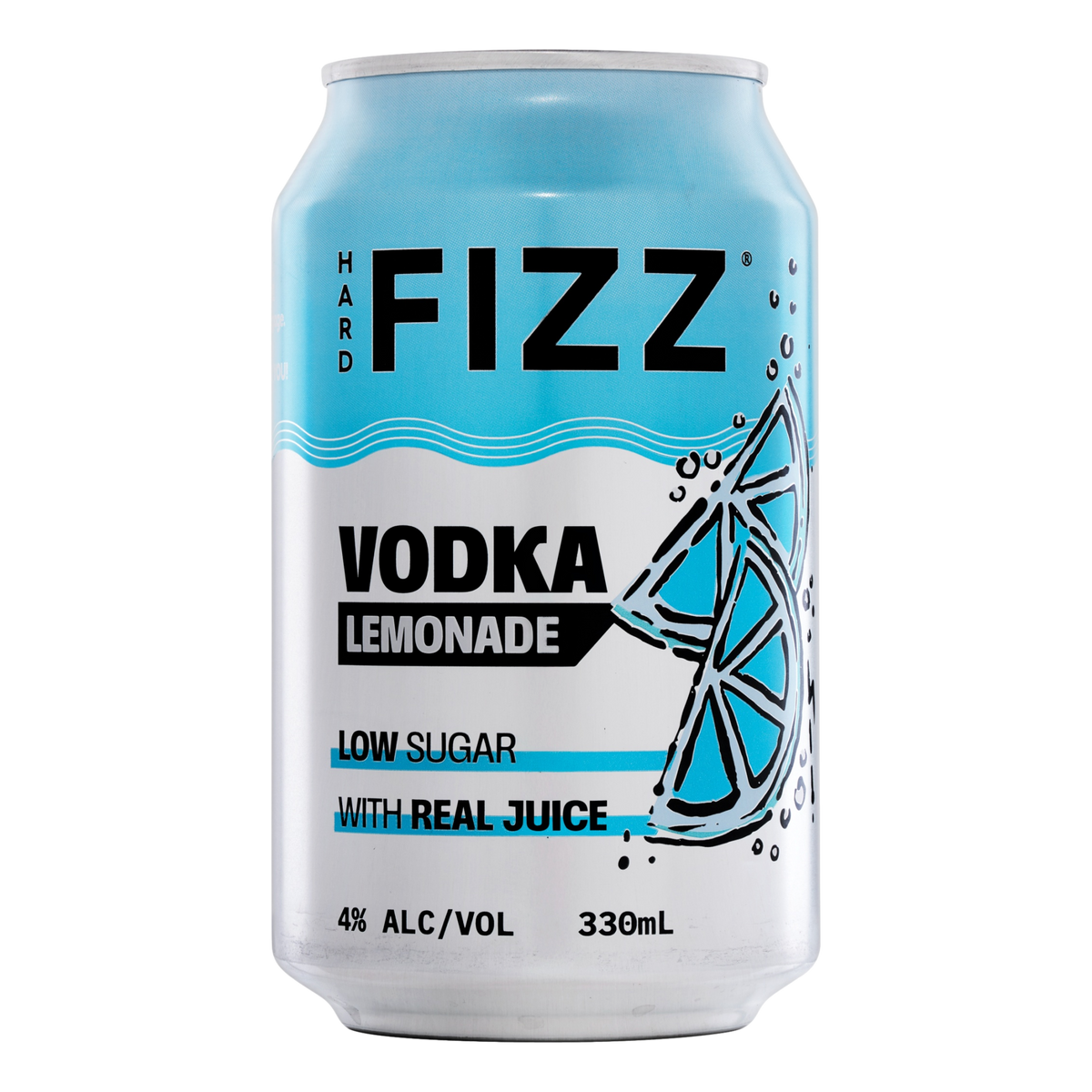 Hard Fizz Vodka Lemonade 4% 330ml Can 4 Pack