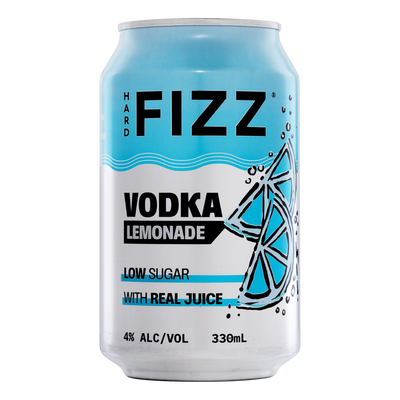 Hard Fizz Vodka Lemonade 4% 330ml Can 4 Pack