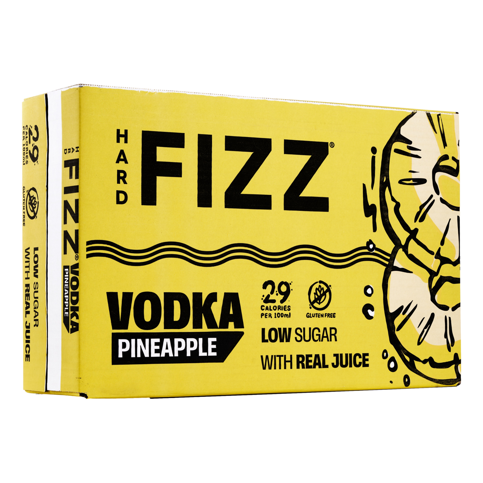 Hard Fizz Vodka Pineapple 4% 330ml Can Case of 24