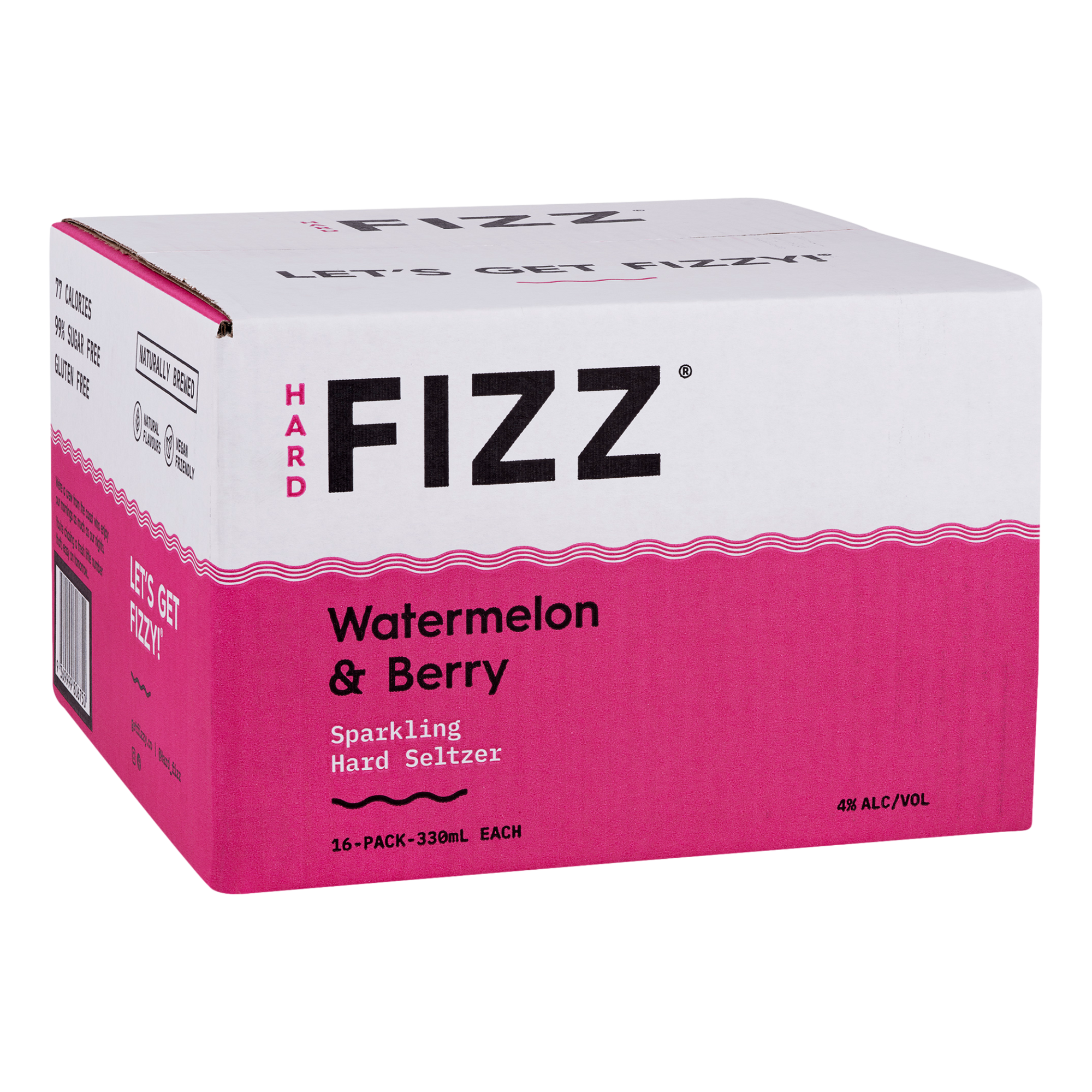 Hard Shell Watermelon Hard Fizz Watermelon & Berry Seltzer 330ml Can Case of 16 - Camperdown ...