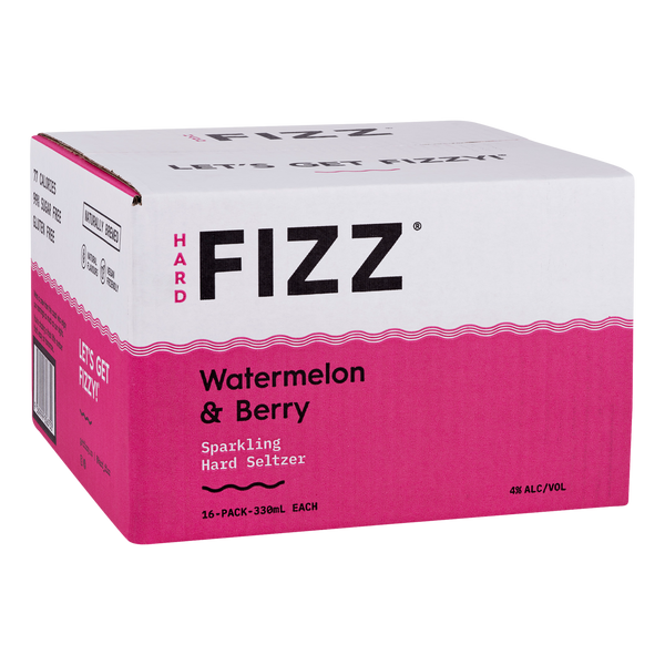 Hard Fizz Watermelon & Berry Seltzer 330ml Can Case of 16 - Camperdown ...