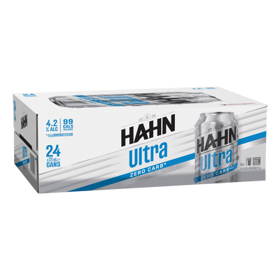 Hahn Ultra ZERO CARB Lager 4.2% 375ml Can Case of 24