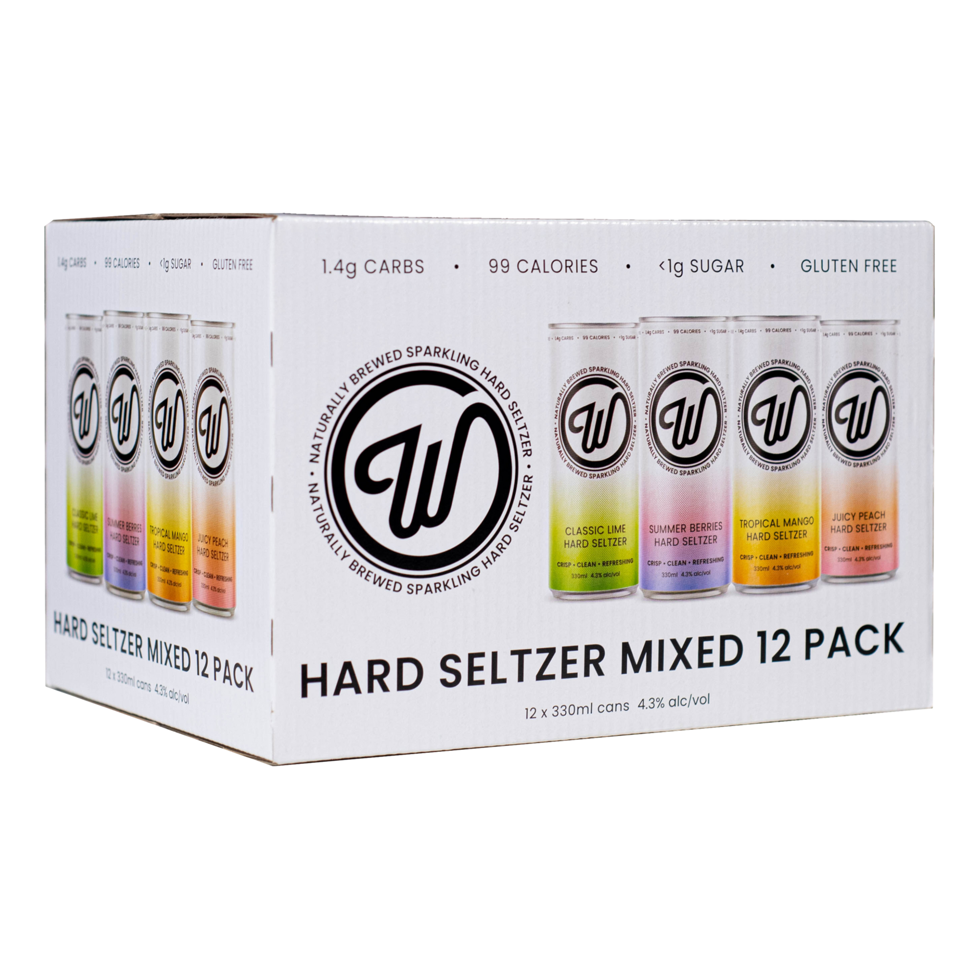 Wayward W Hard Seltzer Mixed 330ml Can 12 Pack