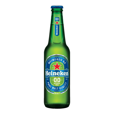 Heineken 0.0 Non-Alcoholic Lager 330ml Bottle Case of 24