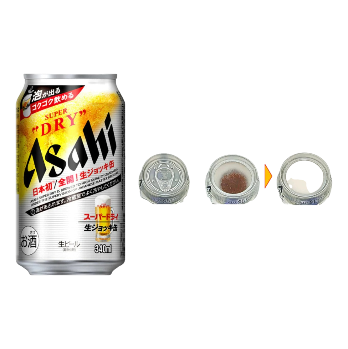 Asahi Super Dry Nama Mug 340ml Can Case of 24
