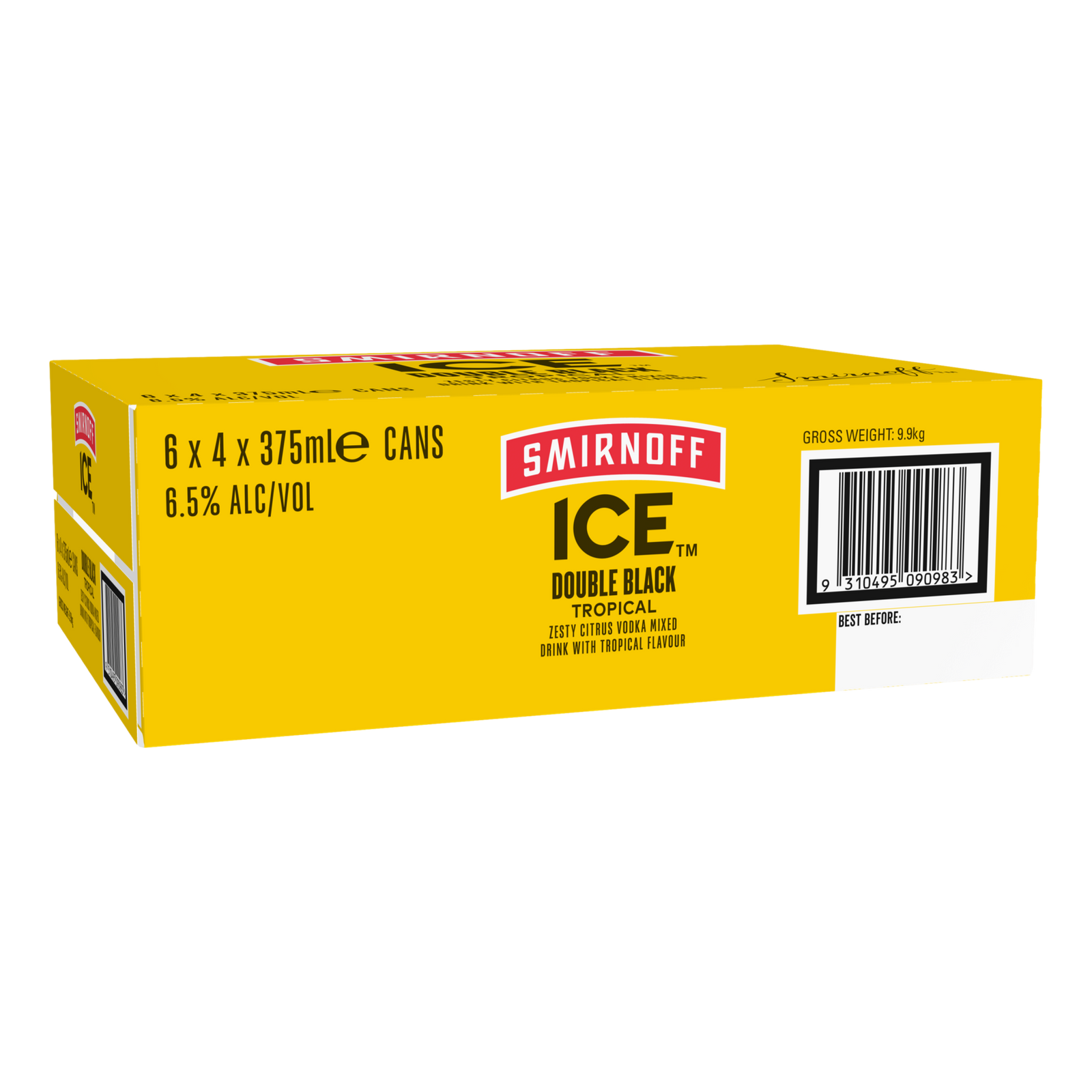 Smirnoff Ice Double Black Tropical 6.5% 375ml Can case of 24