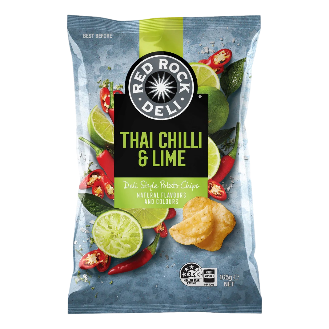 Red Rock Deli Thai Chilli & Lime Potato Chips 165g