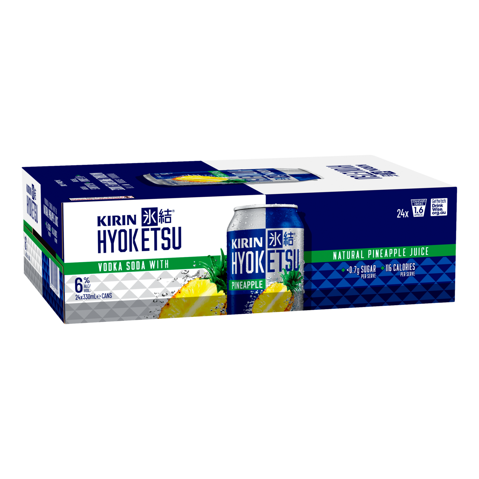 Kirin Hyoketsu Pineapple Vodka Soda 6% 330ml Can Case of 24