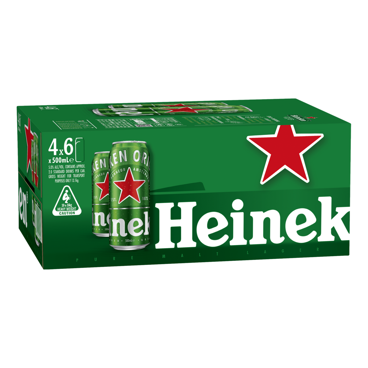 Heineken Original Lager 500ml Can Case of 24