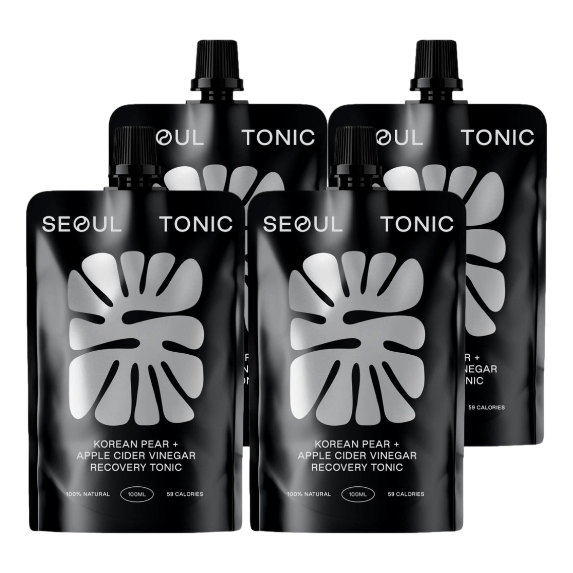 Seoul Tonic Korean Pear + Apple Cider Vinegar Recovery Tonic 100ml Pouch 4 Pack