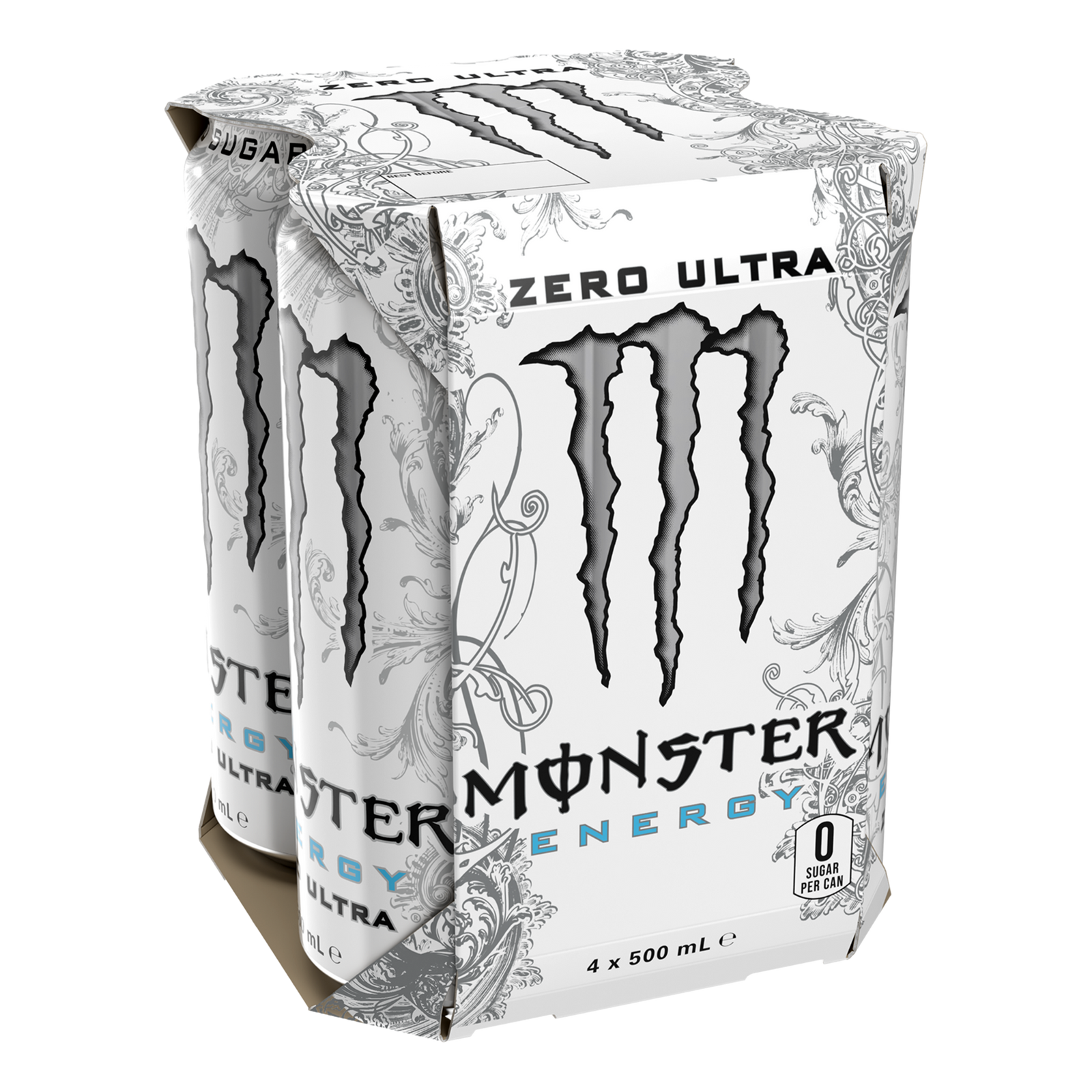 Monster Energy Drink ZERO ULTRA 500ml Can 4 Pack