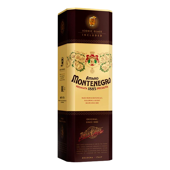 Amaro Montenegro Italiano Liqueur 700ml GIFT PACK  with GLASS - LIMITED