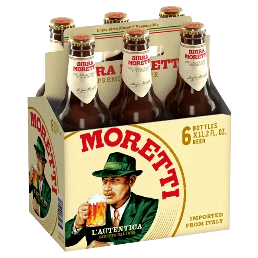 Birra Moretti Premium Lager 330ml Bottle 6 Pack