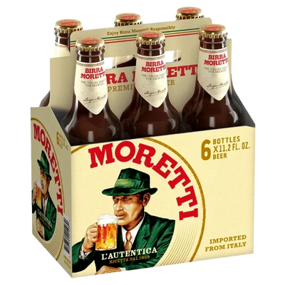 Birra Moretti Premium Lager 330ml Bottle 6 Pack