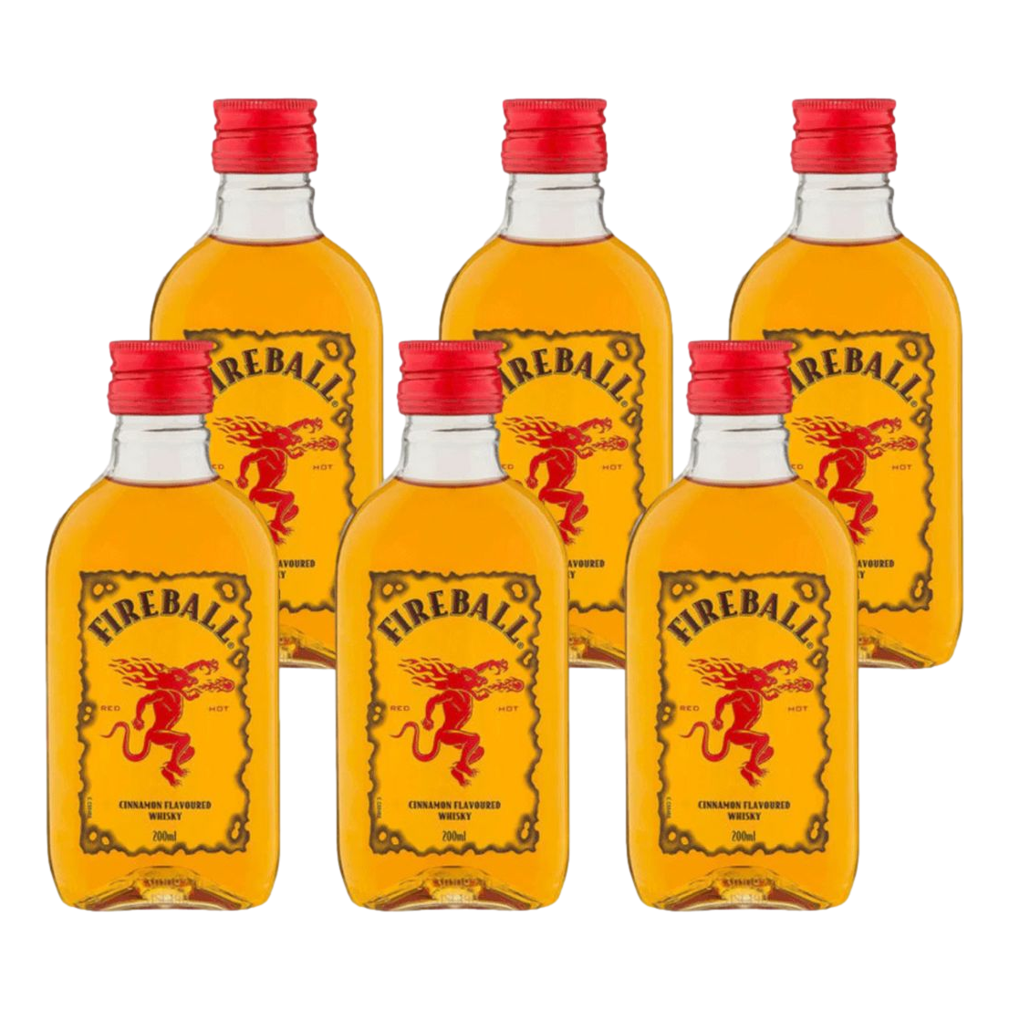 Fireball Cinnamon Whisky Liqueur 200ml - 6 Pack