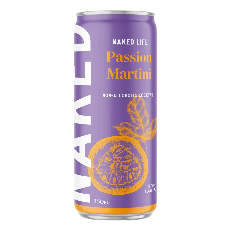 Naked Life Non-Alcoholic Passion Martini Cocktail 250ml Can Single